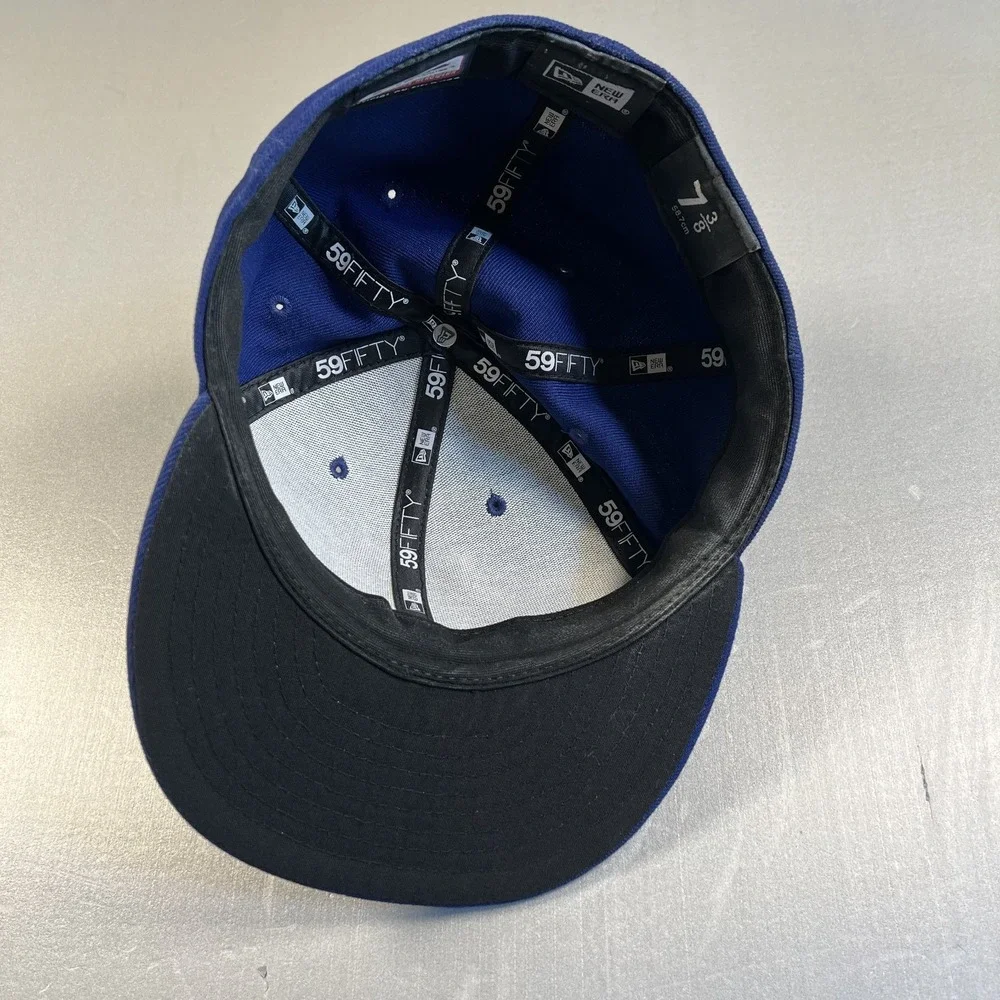 Texas Rangers Hat Cap Fitted Mens 7 1/2 on field‎ MLB Blue Baseball New Era